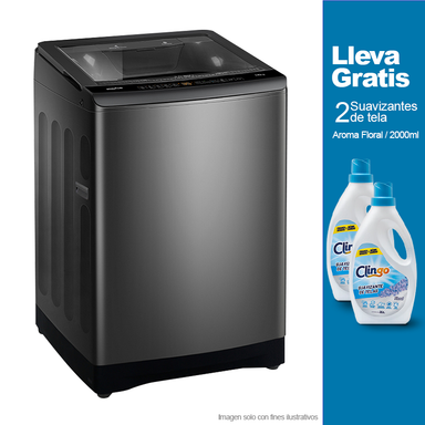Lavadora 14kg LMA4120WDGAB0 l Mabe 9 ciclos y panel digital + 2 suavizante de tela, floral de 2000ml