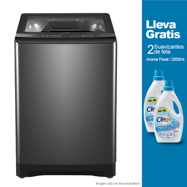 Combo de lavadora 16kg LMA6120WDGAB0 Mabe color Diamond Gray + Suavizante de tela Clingo 200ml