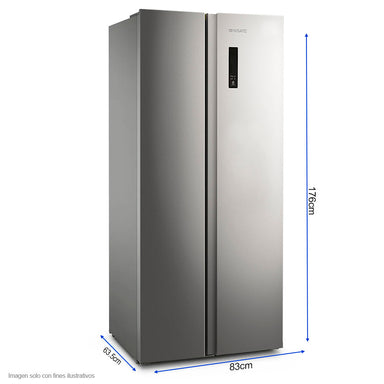 Refrigeradora 15pc NRF-514INVLM Side By Side Nisato inverter color gris