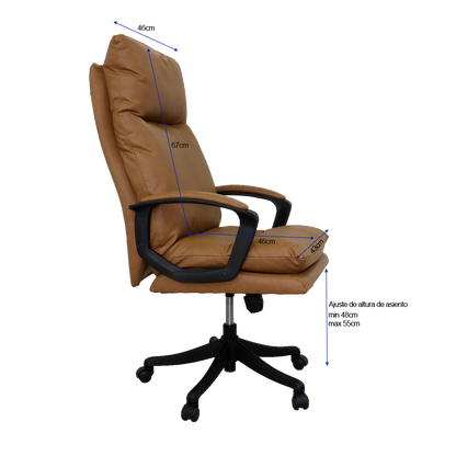 Silla ejecutiva H101171B color café de cuero sintético
