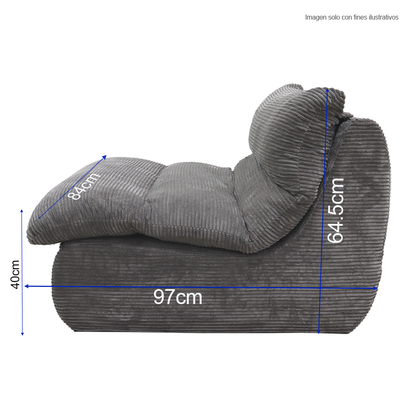 Sillón compresión H311112B color gris, tela suave al tacto y resistente.