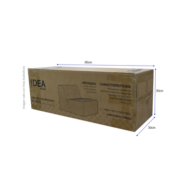 Sofá compresión H309190B color gris, tela suave al tacto y resistente.