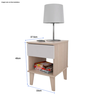 Mesa de noche MN6110 blanco amareto MDF