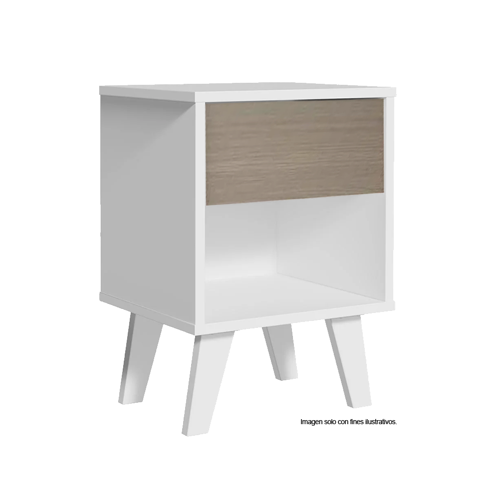 Mesa de noche MN6110 blanco amareto MDF