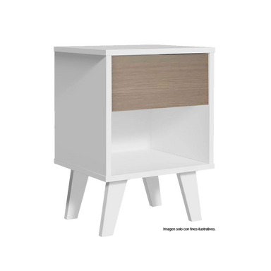 Mesa de noche MN6110 blanco amareto MDF