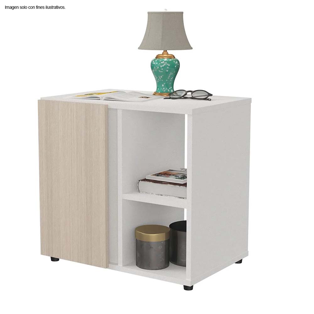 Mesa de noche MN5310 color blanco / arena