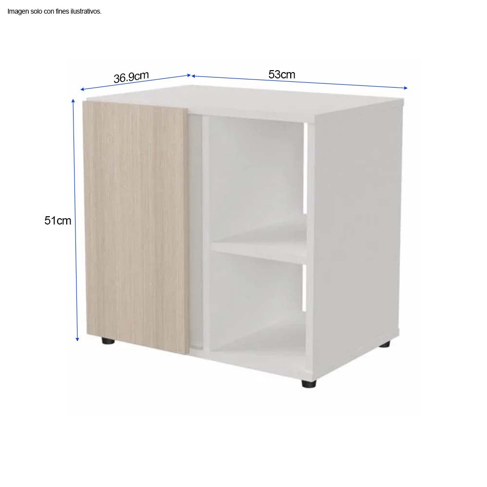 Mesa de noche MN5310 color blanco / arena