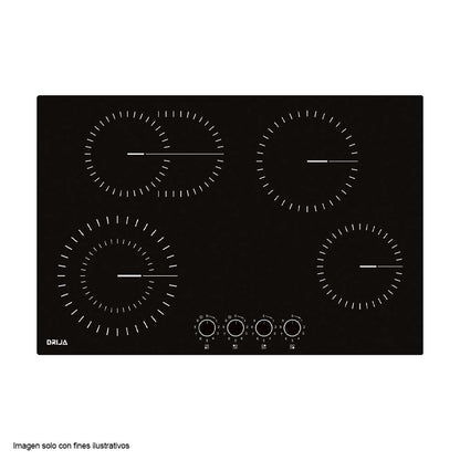Estufa eléctrica Bari 76 Drija, Vitroceramica, perillas de lujo 4 quemadores eléctricos EGO.