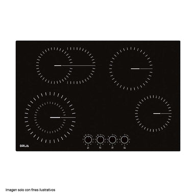 Estufa eléctrica Bari 76 Drija, Vitroceramica, perillas de lujo 4 quemadores eléctricos EGO.