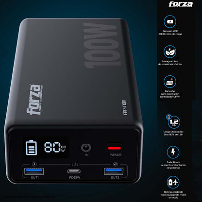 Estación portable FPP-T100 Forza 100W 1AC/3DC