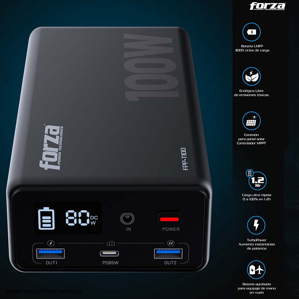 Estación portable FPP-T100 Forza 100W 1AC/3DC