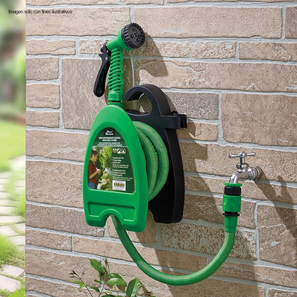 Manguera expandible 15 metros 964-05422B con mini base, color verde