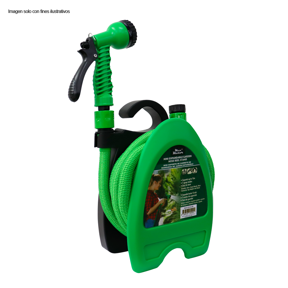 Manguera expandible 15 metros 964-05422B con mini base, color verde