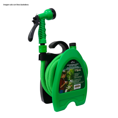 Manguera expandible 15 metros 964-05422B con mini base, color verde