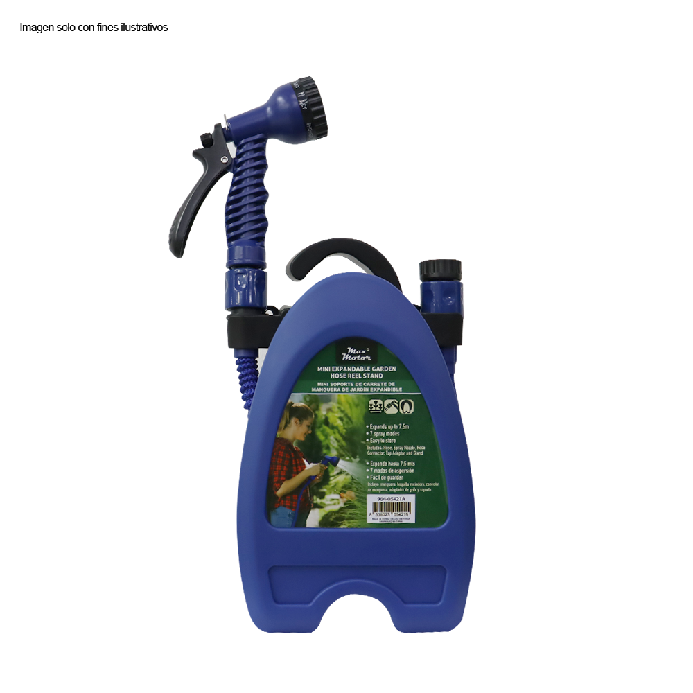 Manguera expandible 7.5 metros 964-05421A con mini base, color azul
