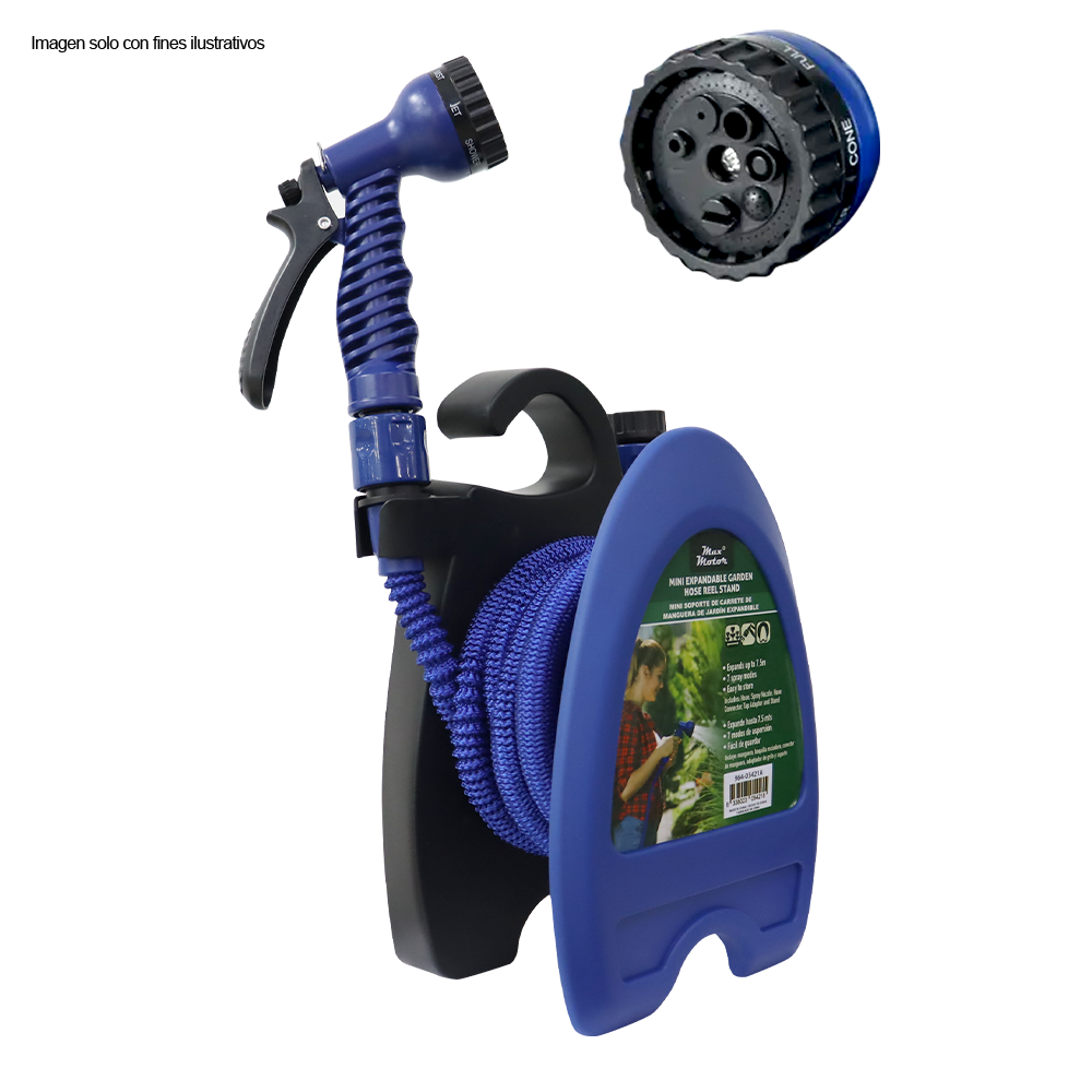 Manguera expandible 7.5 metros 964-05421A con mini base, color azul