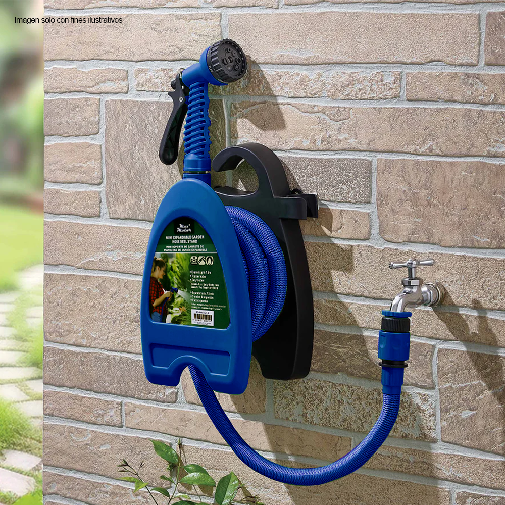 Manguera expandible 7.5 metros 964-05421A con mini base, color azul