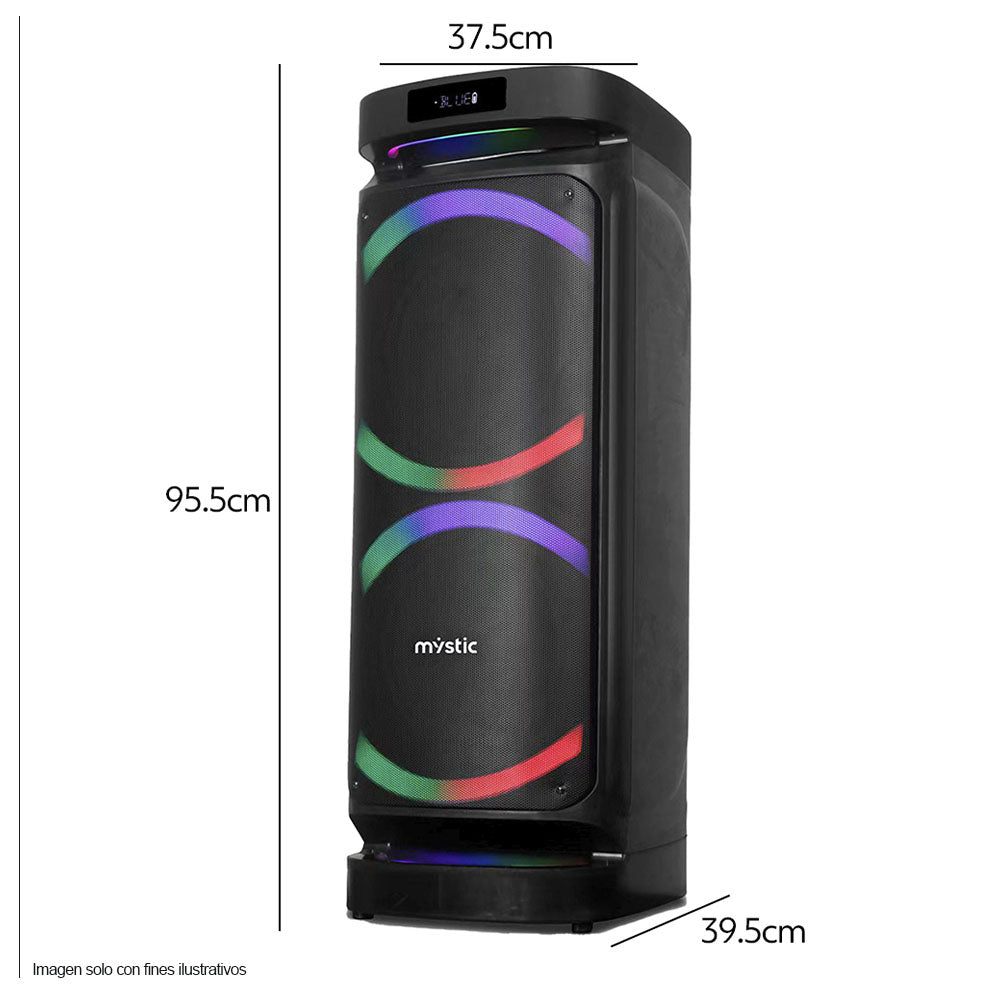 Bocina parlante activa MY-PAR779 Mystic potencia de 90W RMS Woofer 10" x 2.
