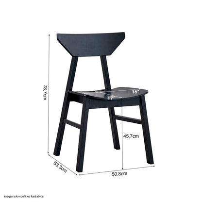 Mesa de comedor 4 puestos + silla Briar color negro