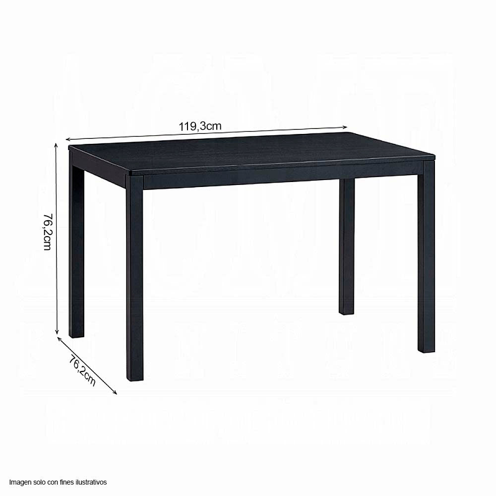 Mesa de comedor 4 puestos + silla Briar color negro
