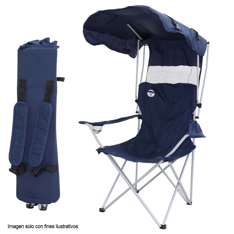 Silla plegable con techo WS-6-010 Walk Safari color azul