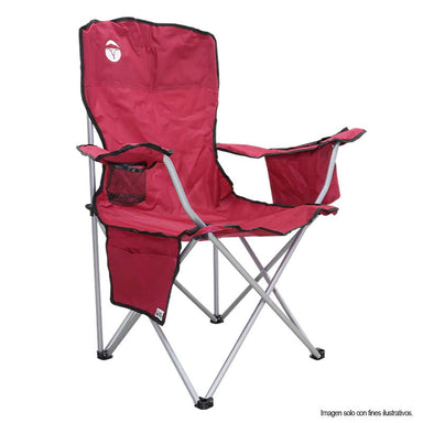 Silla plegable WS-6-004 WalK Safari con hielera color rojo