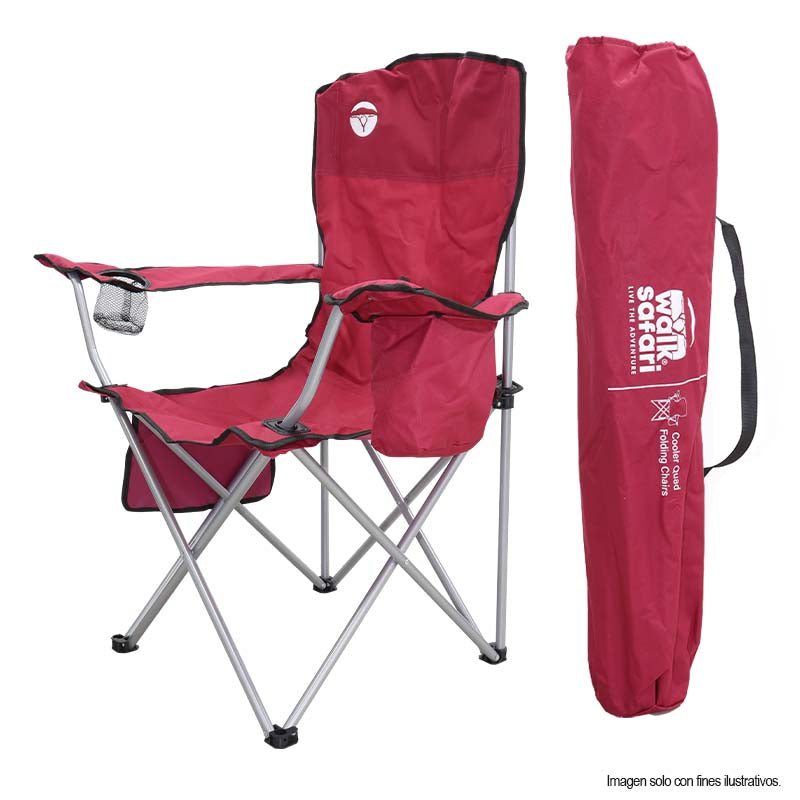 Silla plegable WS-6-004 WalK Safari con hielera color rojo