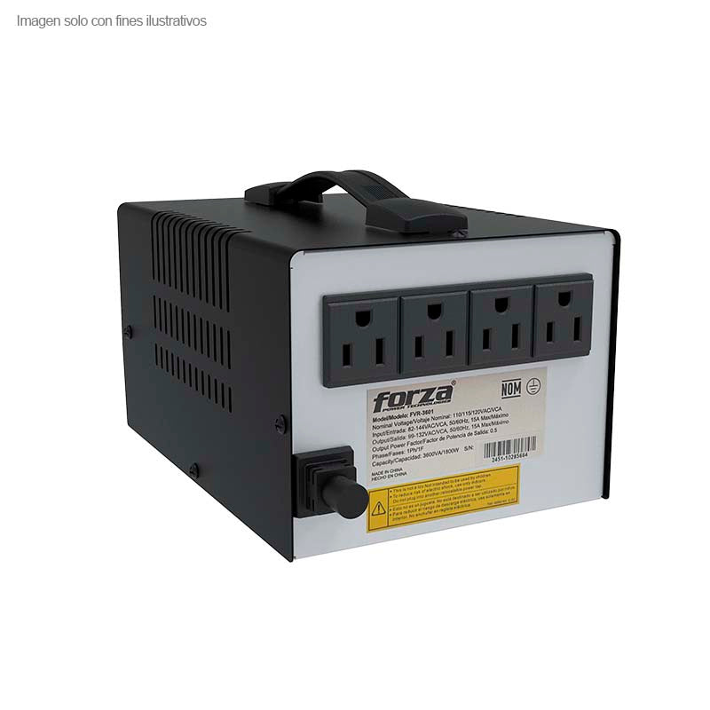 Regulador de voltaje FVR-3601 Forza, 3600VA/1800W 115V 4-NEMA 50/60HZ