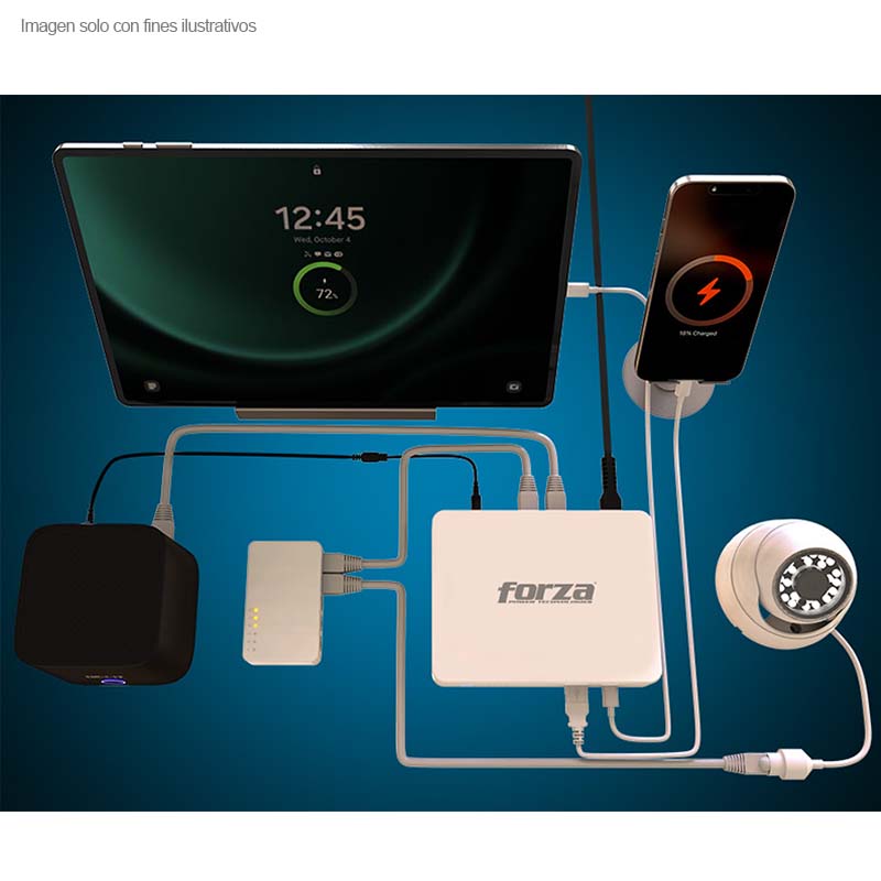 Mini UPS DC-350USBP de CC PoE 10400mAh, Forza