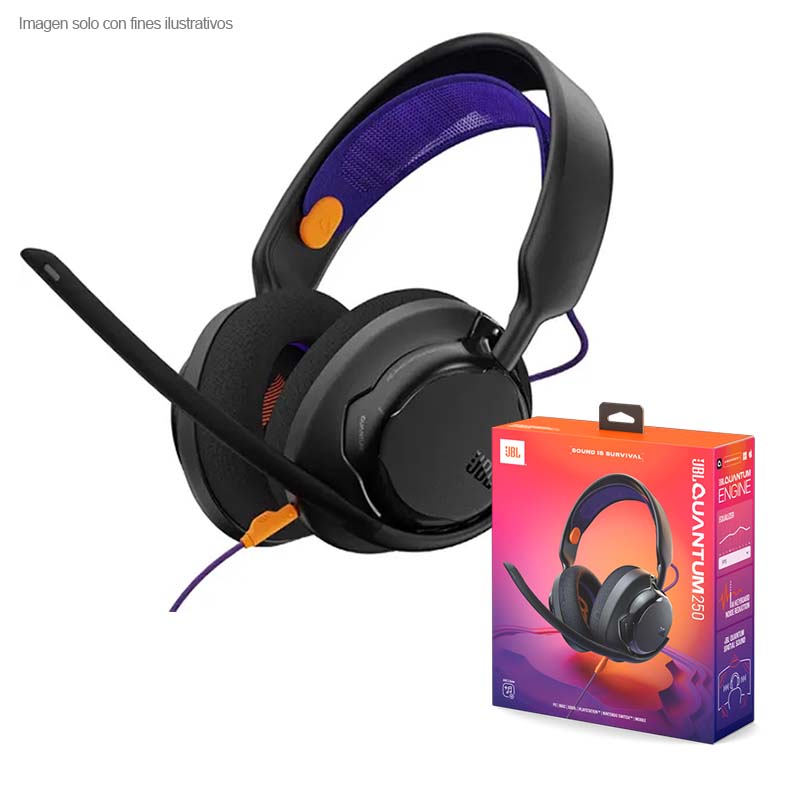 Audífonos alámbricos QUANTUM 250 JBL color negro