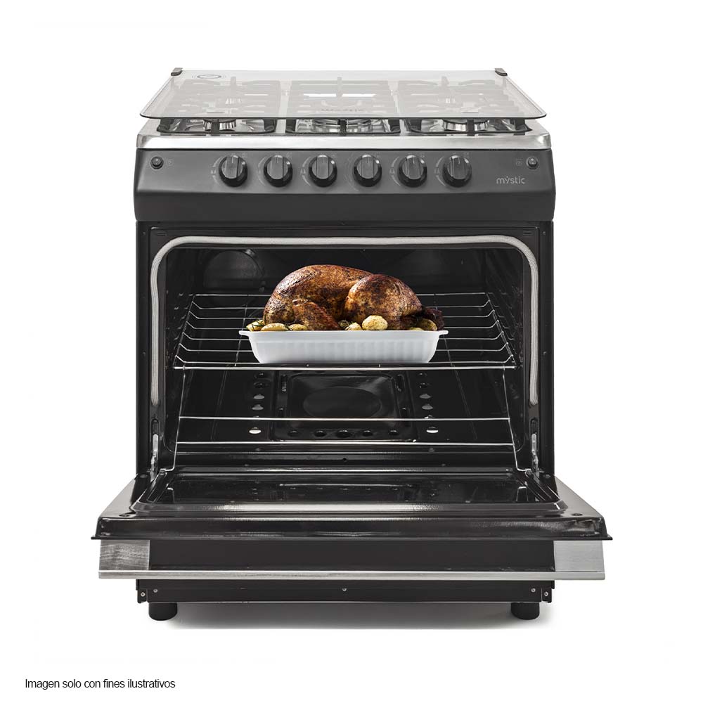 Estufa a gas 30" MY-ST5QZ850-PHEL-B Mystic 5 quemadores, encendido eléctrico de pulso