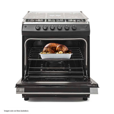 Estufa a gas 30" MY-ST5QZ850-PHEL-B Mystic 5 quemadores, encendido eléctrico de pulso