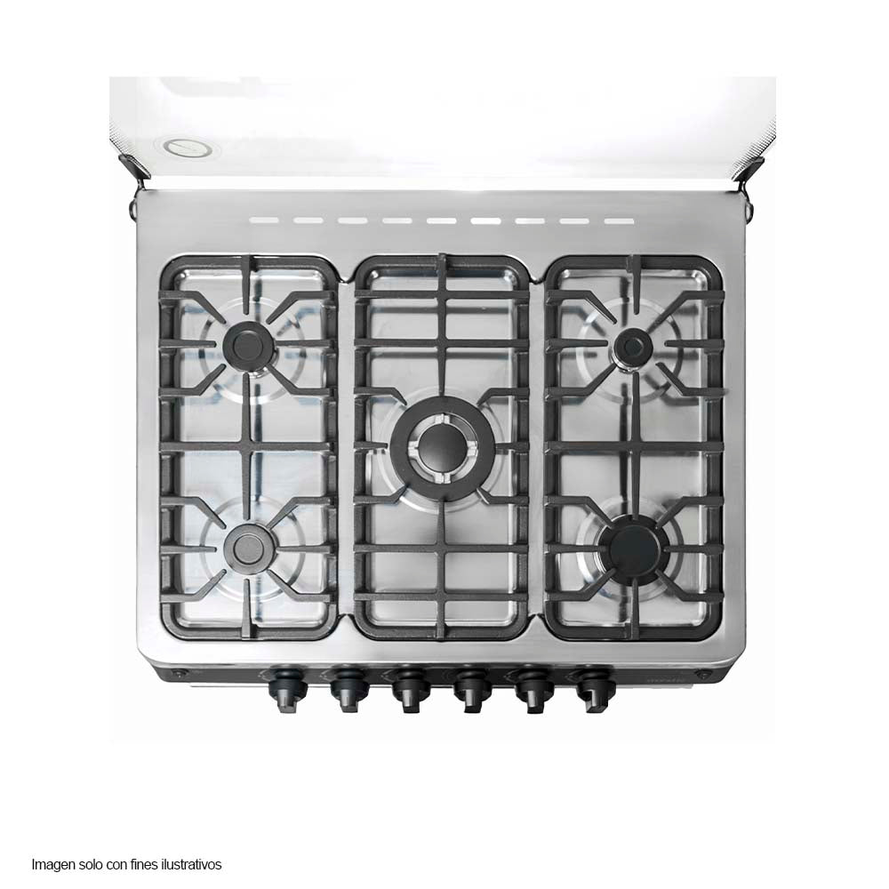 Estufa a gas 30" MY-ST5QZ850-PHEL-B Mystic 5 quemadores, encendido eléctrico de pulso