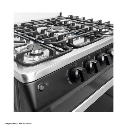 Estufa a gas 30" MY-ST5QZ850-PHEL-B Mystic 5 quemadores, encendido eléctrico de pulso