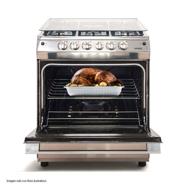 Estufa a gas de 30" MY-ST5QZ850-PHEL-SS Esmeralda Mystic 5 quemadores encendido eléctrico