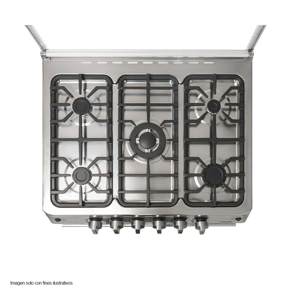 Estufa a gas de 30" MY-ST5QZ850-PHEL-SS Esmeralda Mystic 5 quemadores encendido eléctrico
