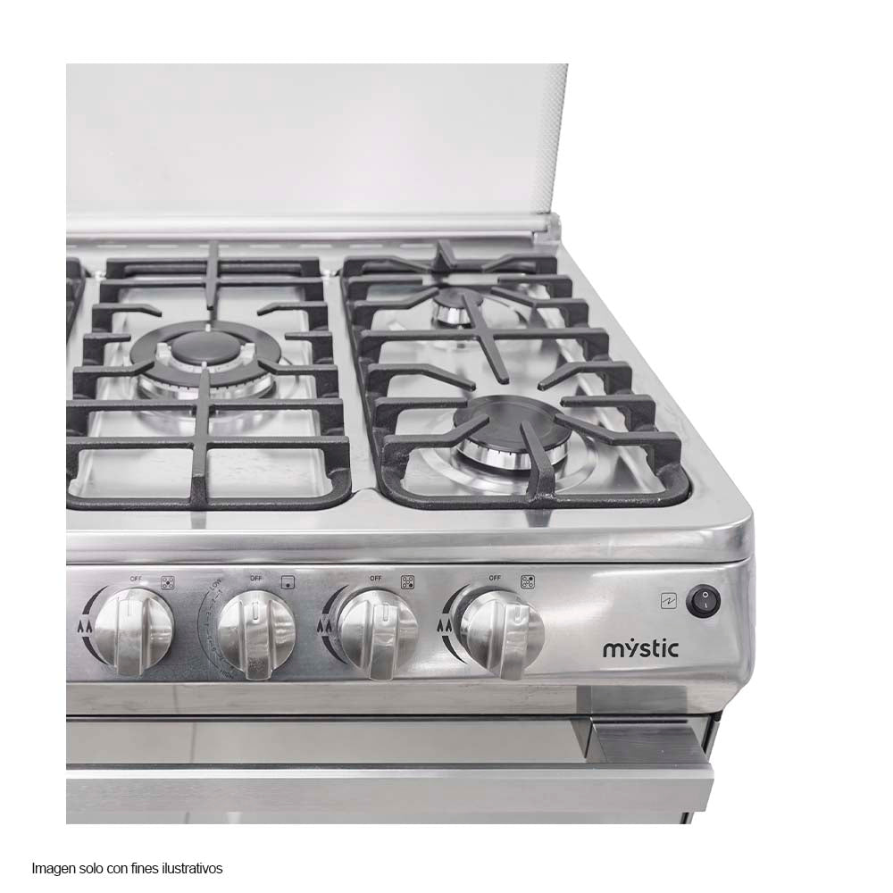 Estufa a gas de 30" MY-ST5QZ850-PHEL-SS Esmeralda Mystic 5 quemadores encendido eléctrico