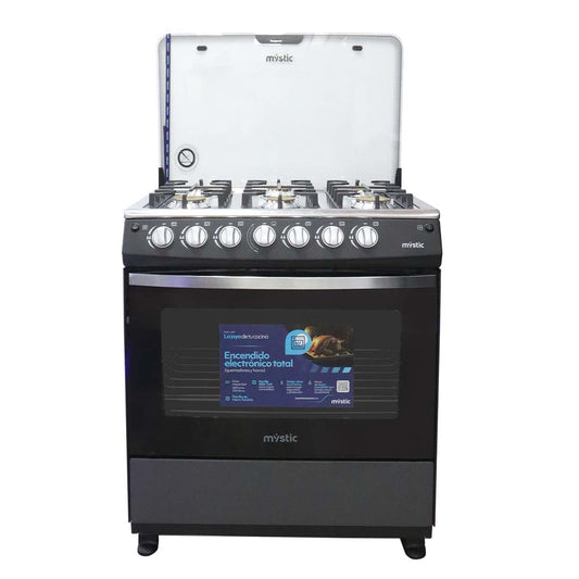 Estufa a gas 30" MY-ST6Q760-PHEL-GY Jade, 6 quemadores Mystic