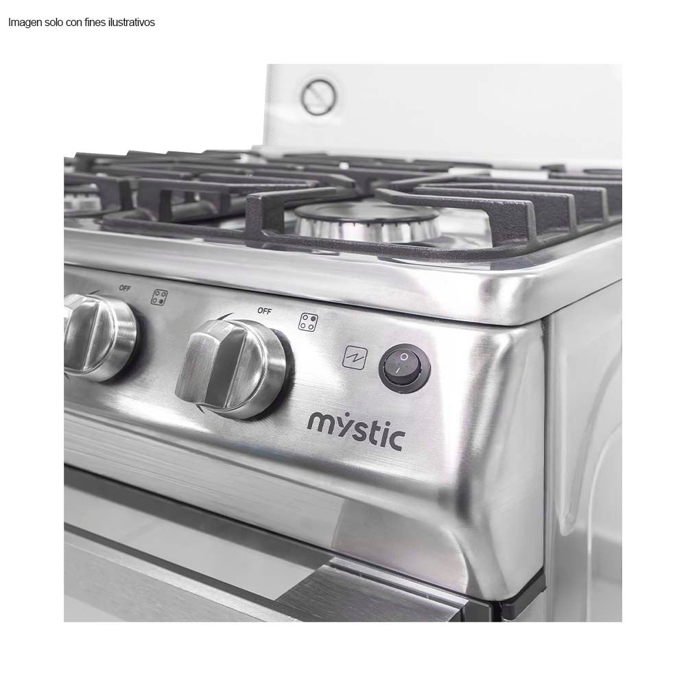 Estufa a gas de 24" Modelo Esmeralda MY-ST4QZ936-PHEL-SS Mystic 4 quemadores