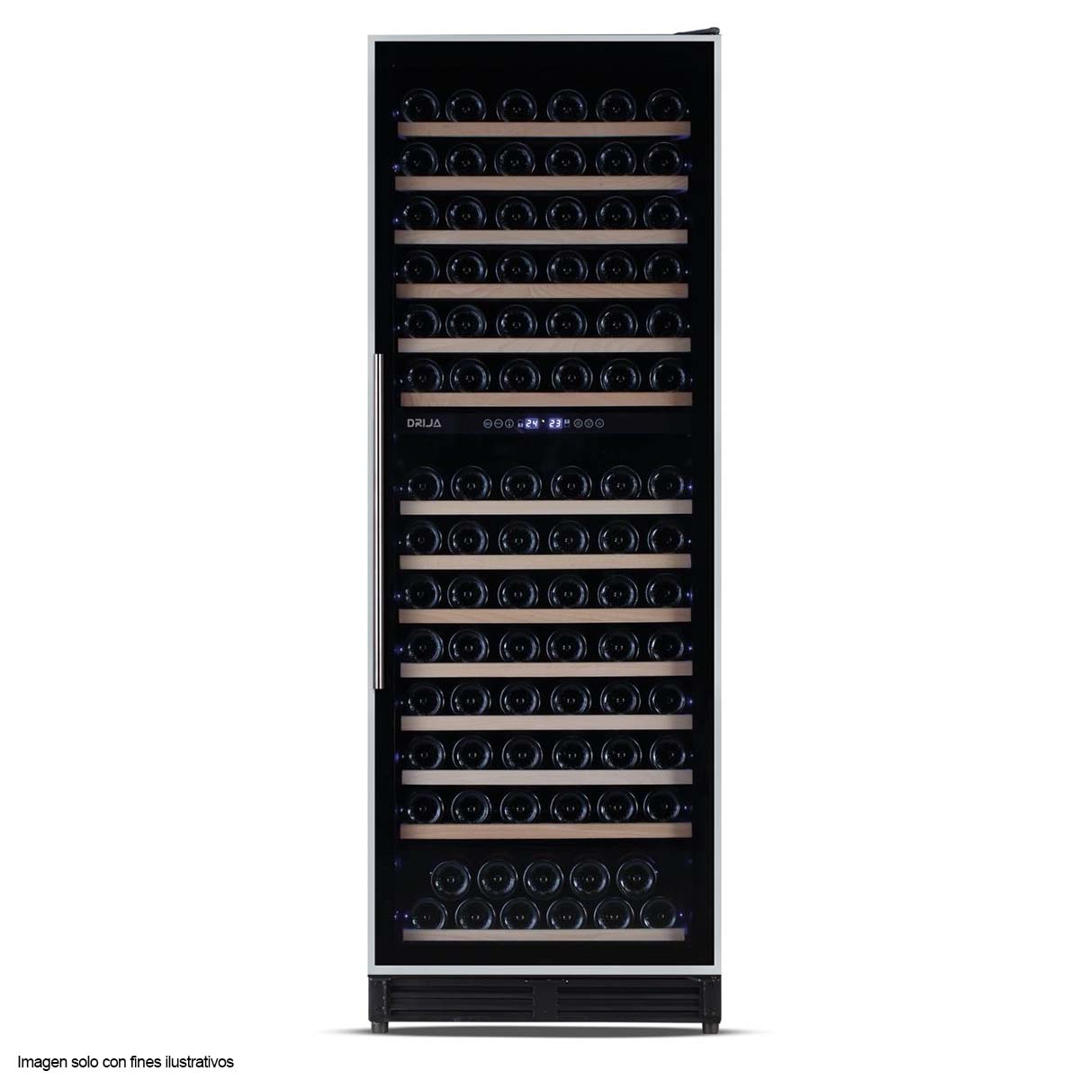 Vinera Chianti 154 de DRIJA, capacidad de 154 botellas marco delgado de acero inoxidable