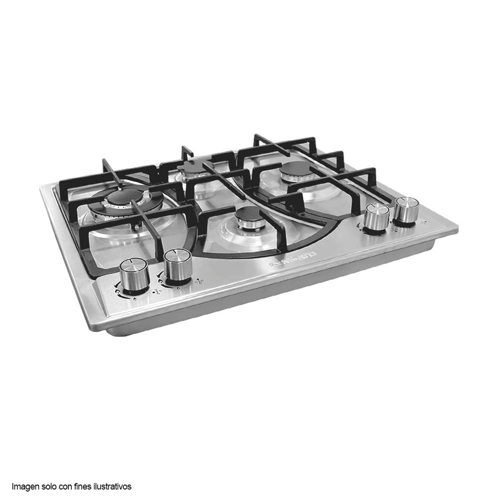 Estufa empotrable a gas de 24" NPCT-24PROKD Nisato, 4 quemadores acero inoxidable