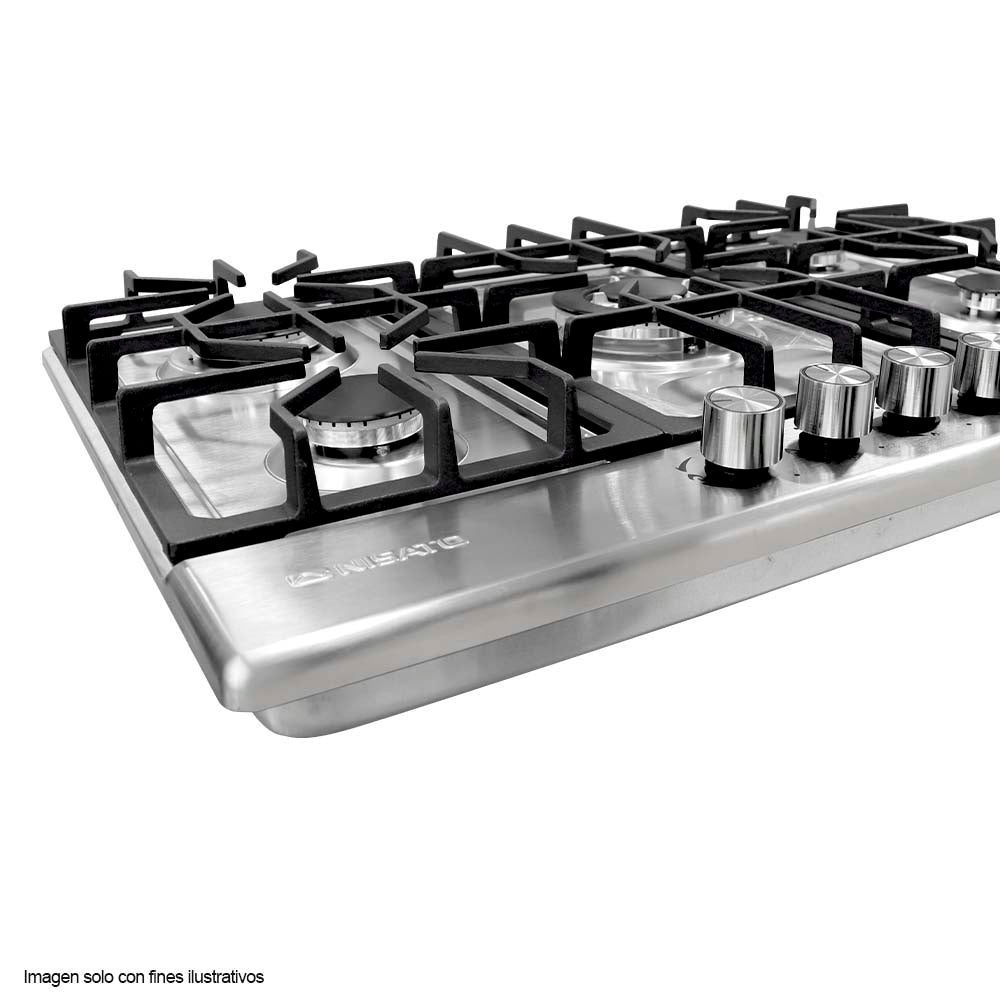 Estufa empotrable a gas de 30" NPCT-76PROKD Nisato, 5 quemadores acero inoxidable