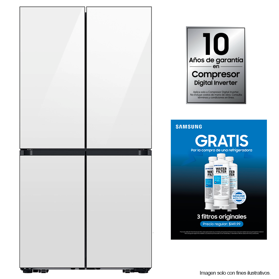Combo de refrigeradora 23pc Samsung RF23DB965012AP + 3 filtros HAF-QIN/EXP