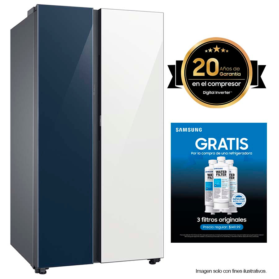 Combo de refrigeradora 28pc RS28CB760A7NAP + 3 HAF-QIN/EXP Samsung