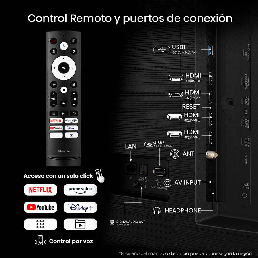 Televisor QLED Smart, 98”, 98Q6QG, Hisense, 4K Google TV