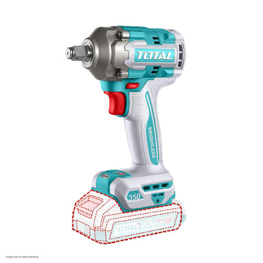 Llave de impacto dado cuadrado 1/2" UTIWL12035 Total, 20V 350NM incluye batería y cargador