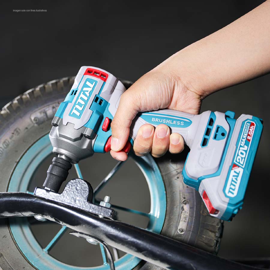 Llave de impacto dado cuadrado 1/2" UTIWL12035 Total, 20V 350NM incluye batería y cargador