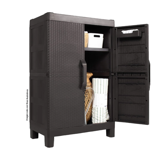 Armario Medium 706-WEN Capri color Gengue, ideal para exterior como interior