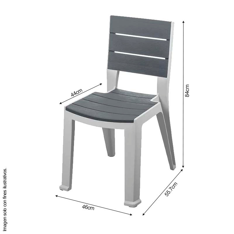 Silla Madeira 582-SIL sin brazos color silver