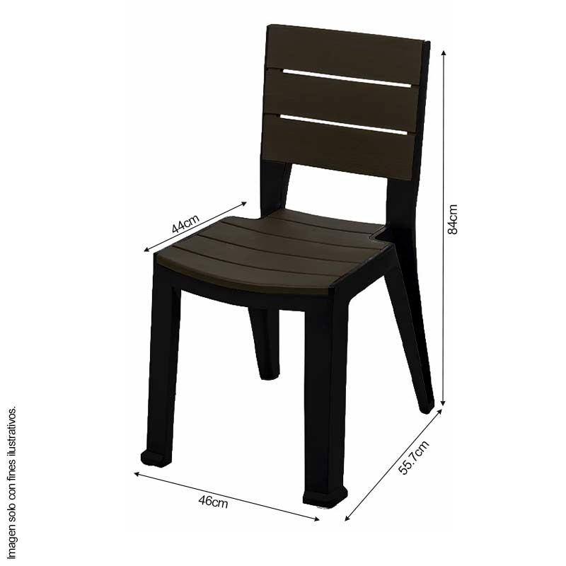 Silla Madeira 582-WEN sin brazos color wengue